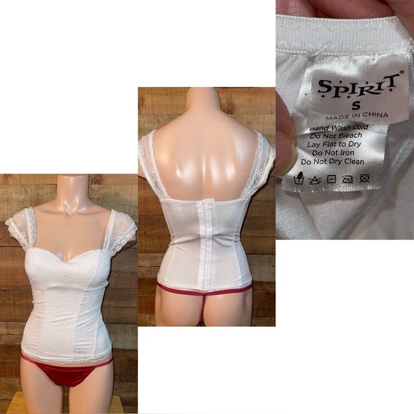 Spirit White Embroidered Lace Corset Top - Picture 3 of 11